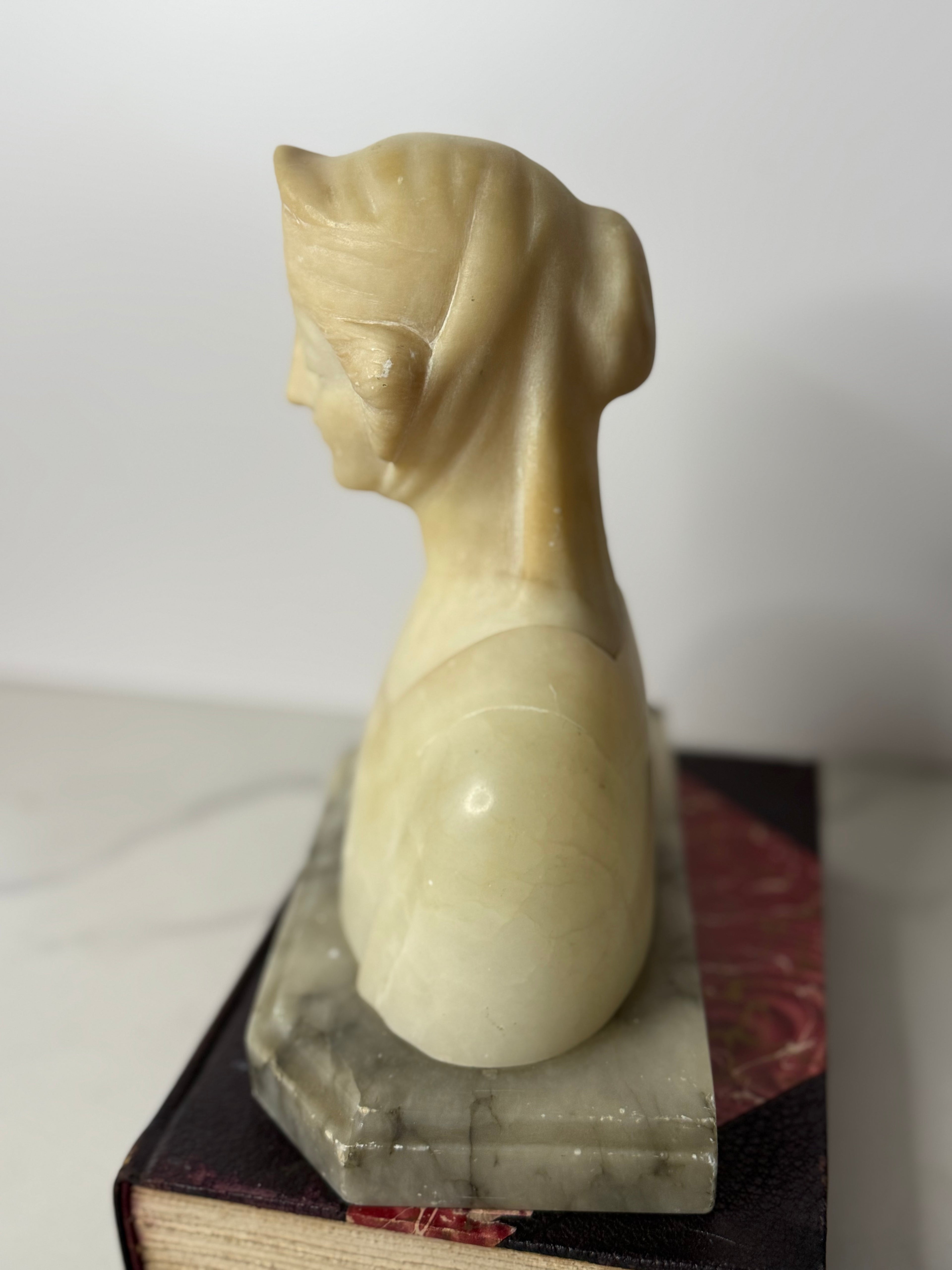 Antique Alabaster Bust of a Woman