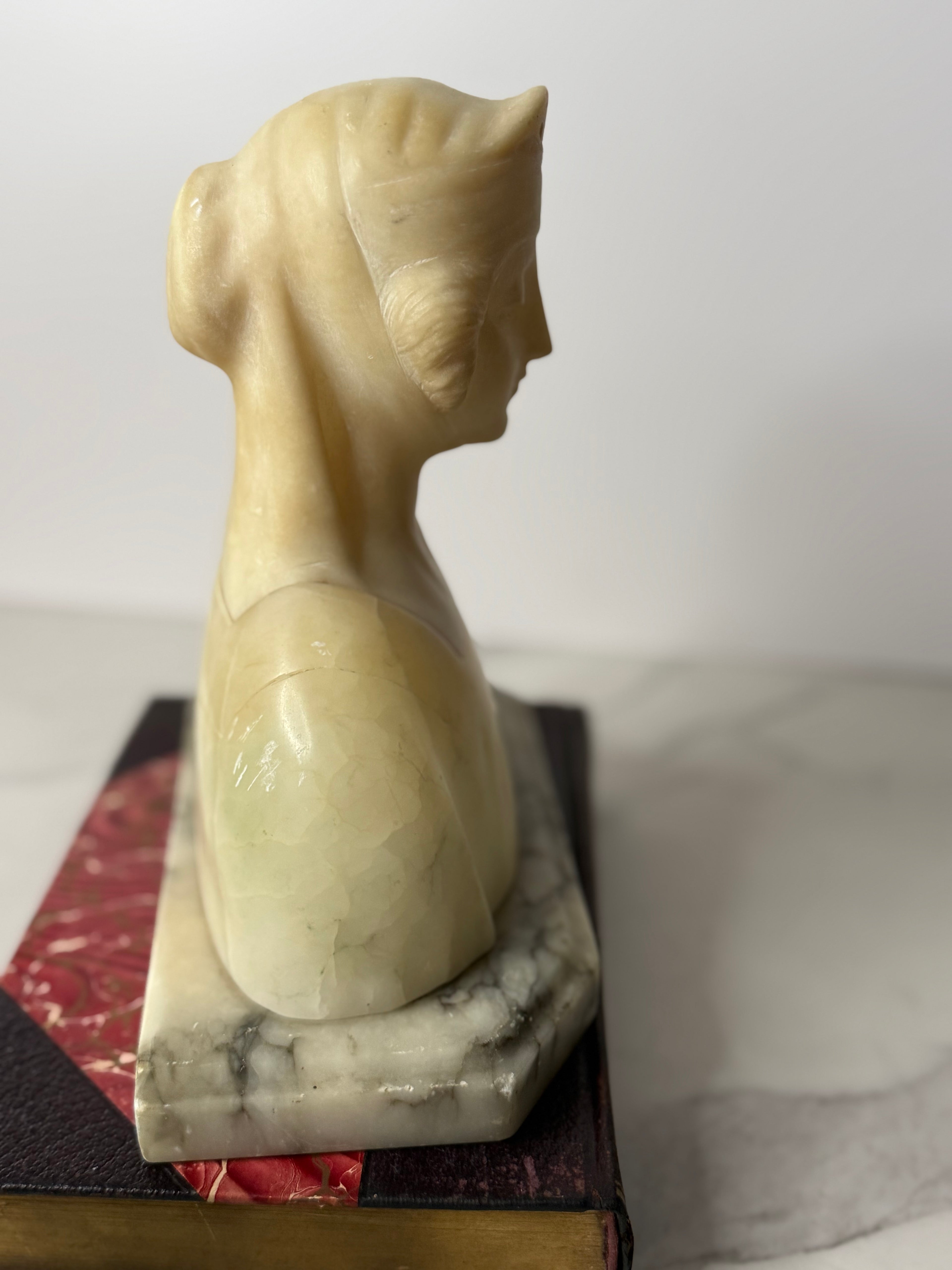 Antique Alabaster Bust of a Woman