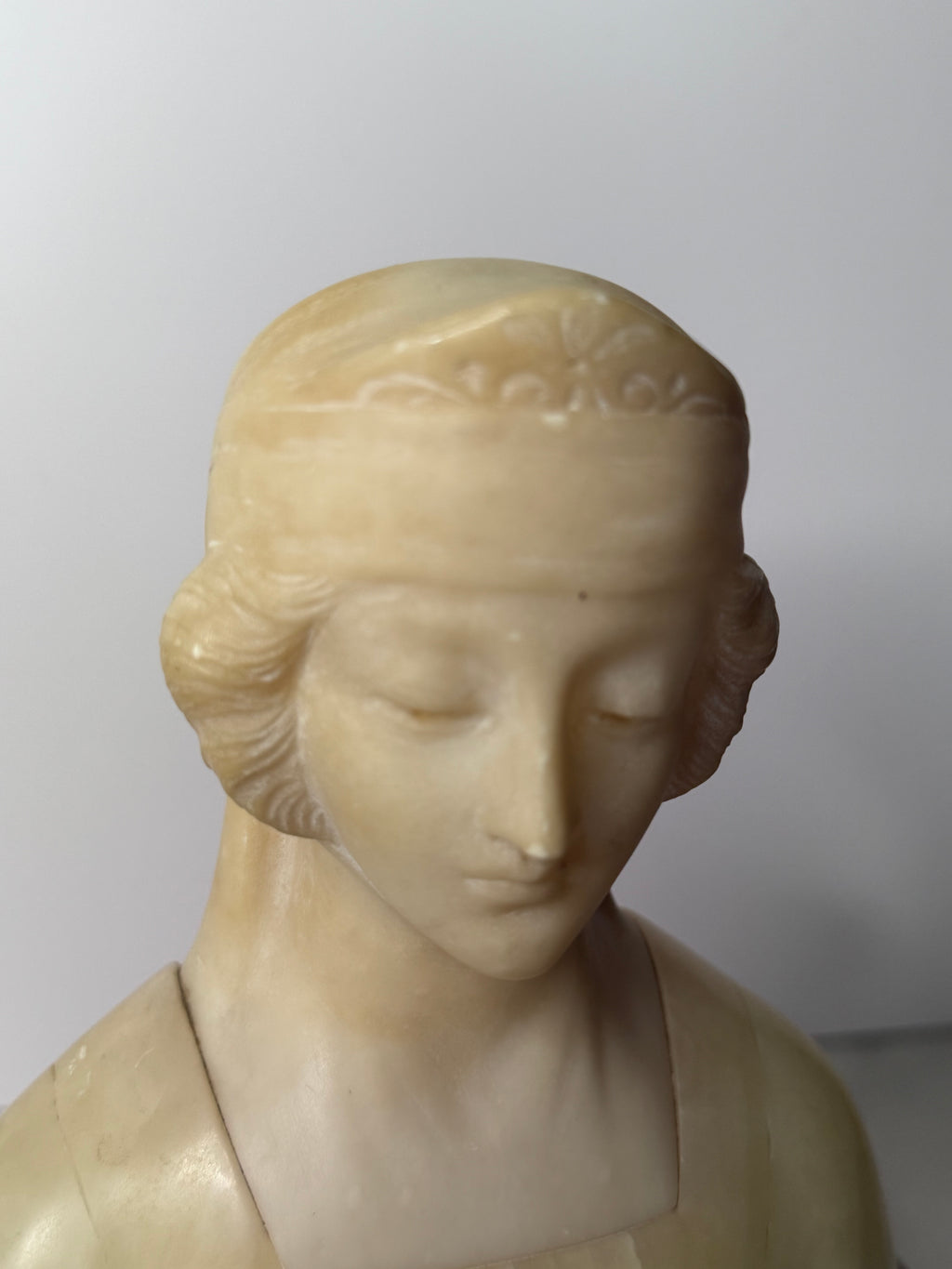 Antique Alabaster Bust of a Woman