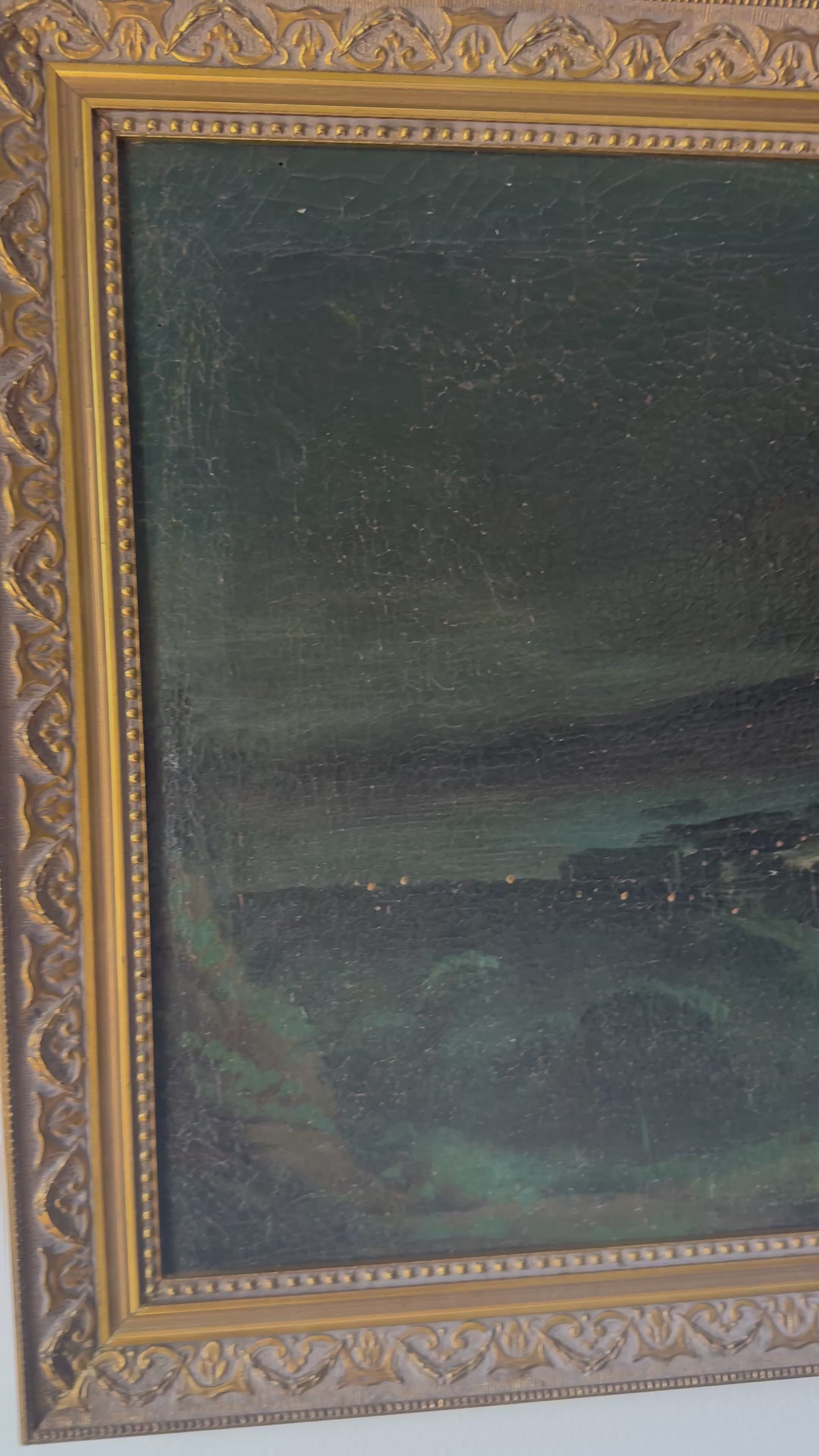 19th Century Eruption of Vesuvius Oil on Canvas