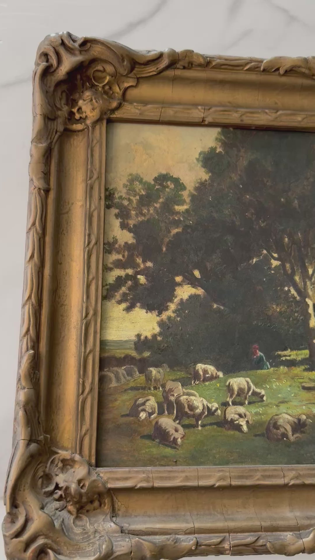 Pastoral Landscape Painting, Oil on Board